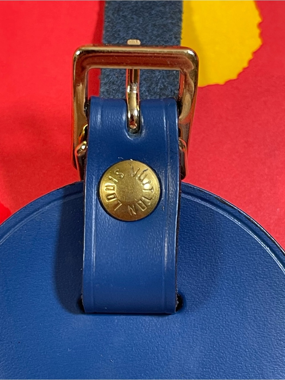 Louis Vuitton Blue Luggage Tag & Poignet w/Free Non LV Clasp. Gold Hardware - Picture 11 of 16